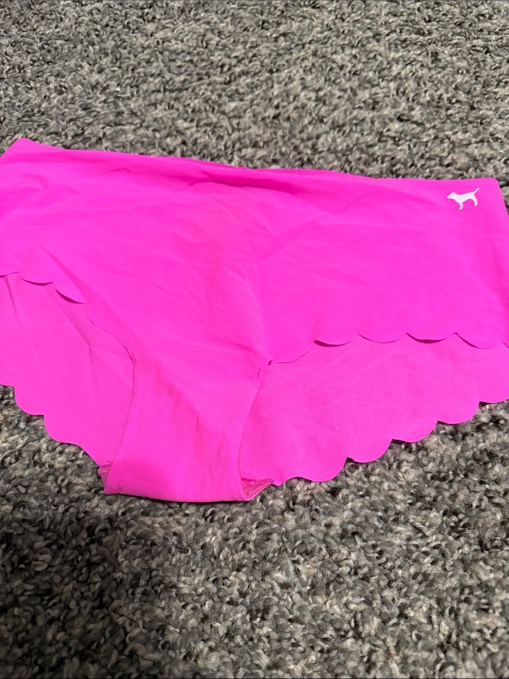 PINK Victoria's Secret Neon Pink Scalloped Hipster Shorts